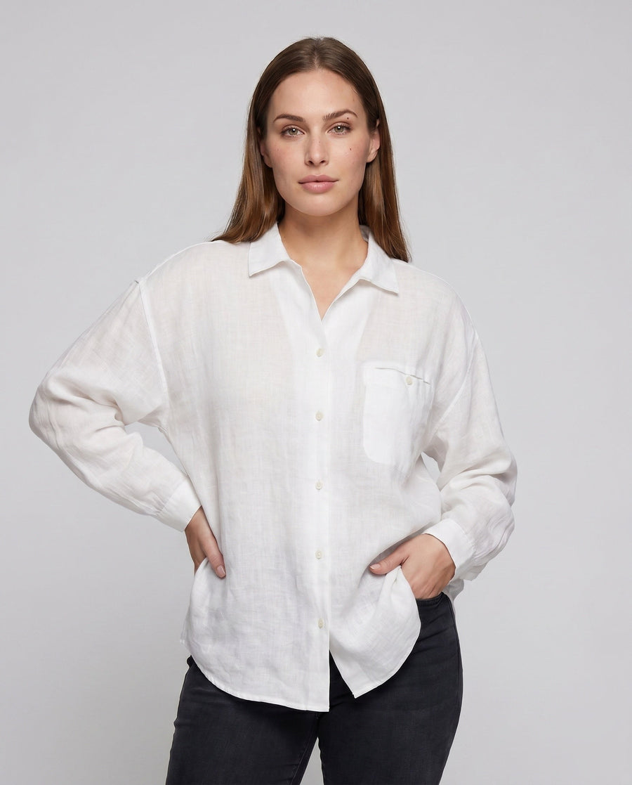 Lorelei Airy Linen Blouse with Chest Pocket