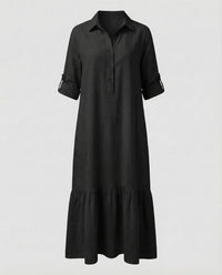 Lorelei Linen Maxi Dress in Black