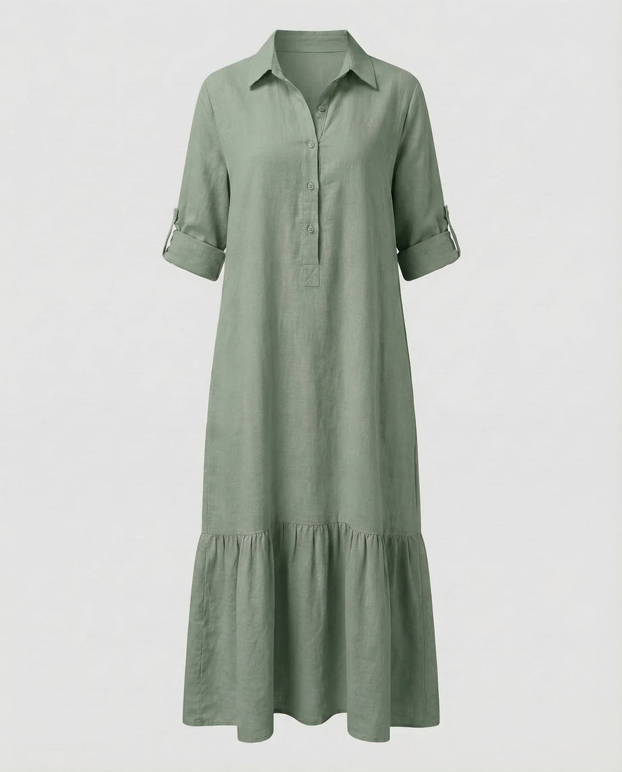 Lorelei Linen Maxi Dress in Green