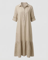 Lorelei Linen Maxi Dress in Khaki