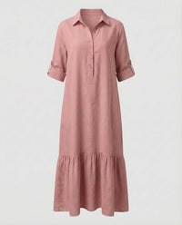 Lorelei Linen Maxi Dress in Pink