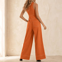 Lorelei Women's Wide Leg Halter Jumpsuit in Orange