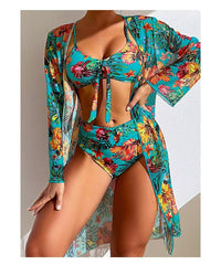 Lorelind Women's Bikini Set with Beach Cover-Up in Turquoise