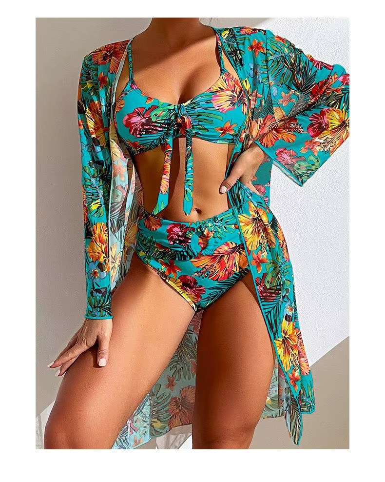 Lorelind Women's Bikini Set with Beach Cover-Up in Turquoise