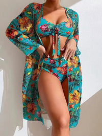 Lorelind Women's Bikini Set with Beach Cover-Up in Turquoise