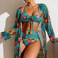 Lorelind Women's Bikini Set with Beach Cover-Up in Turquoise