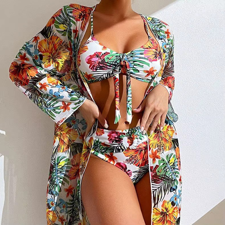 Lorelind Women's Bikini Set with Beach Cover-Up in White
