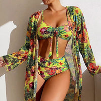Lorelind Women's Bikini Set with Beach Cover-Up in Yellow