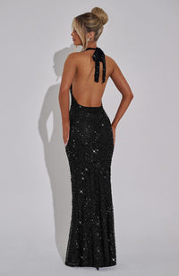 Sharon Maxi Dress – Black Lined