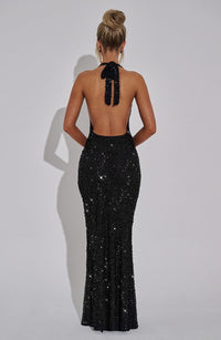 Sharon Maxi Dress – Black Lined