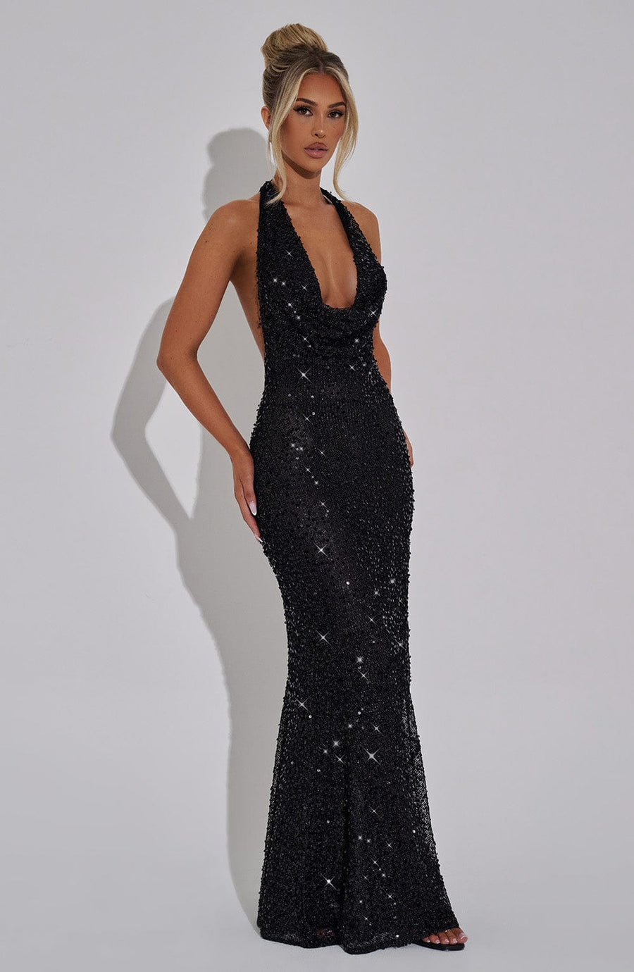 Sharon Maxi Dress – Black Lined