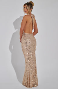 Sharon Maxi Dress – Gold Lined