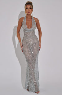 Sharon Maxi Dress – Silver