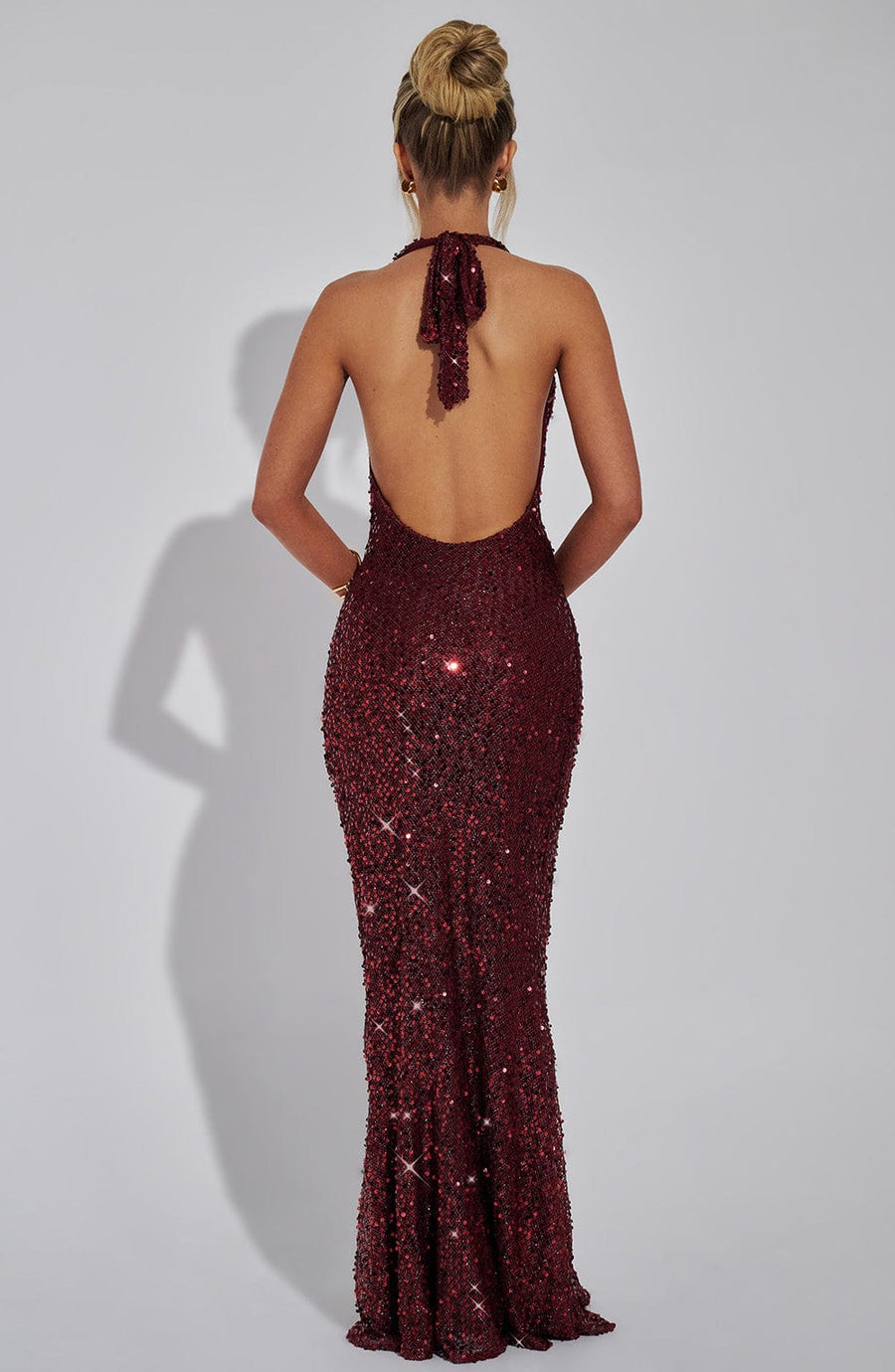 Sharon Maxi Dress – Wine Lined