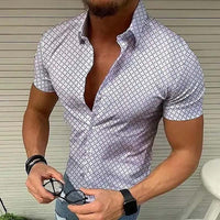 Loro | Men's Slim Fit Short Sleeve Plaid Shirt