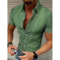 Loro | Men's Slim Fit Short Sleeve Plaid Shirt