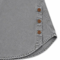 Lorreth Women's Henley Tunic Top with Side Buttons in Grey