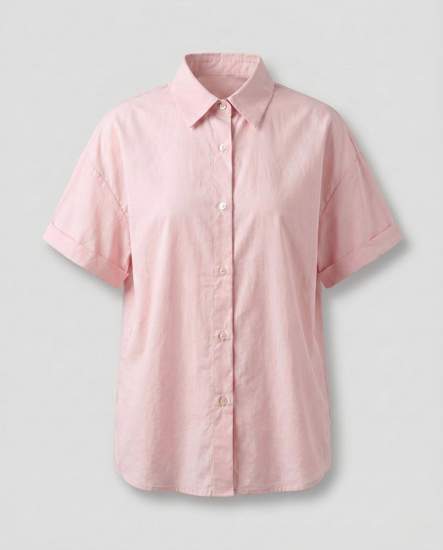 Lotte Casual Linen Shirt in Kirschblütenrosa