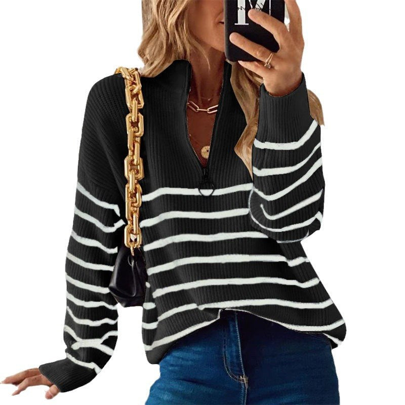 Lotte Casual Sweater with Zip Front