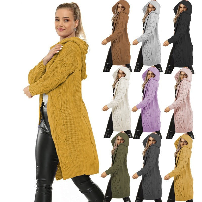 Lotte Knit Coat with Pockets and Hood
