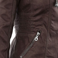 Lotte Leather Jacket with Hood in Black