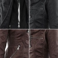 Lotte Leather Jacket with Hood in Black