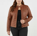 Lotte Leather Jacket with Hood