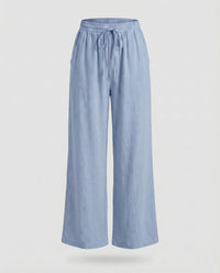 Lotte Linen Trousers in Light Blue