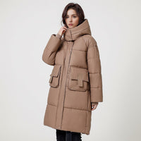 Louisa Coat with Pockets and Hood in Khaki