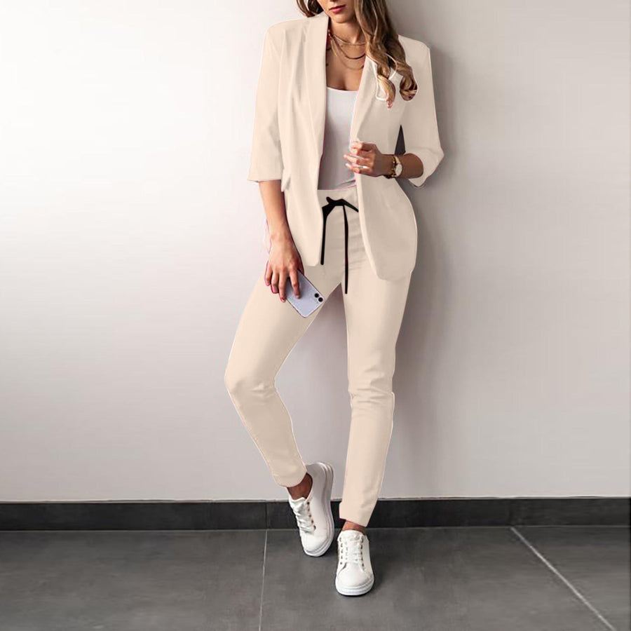 Louisa Elegant Blazer with Fitted in Apricot