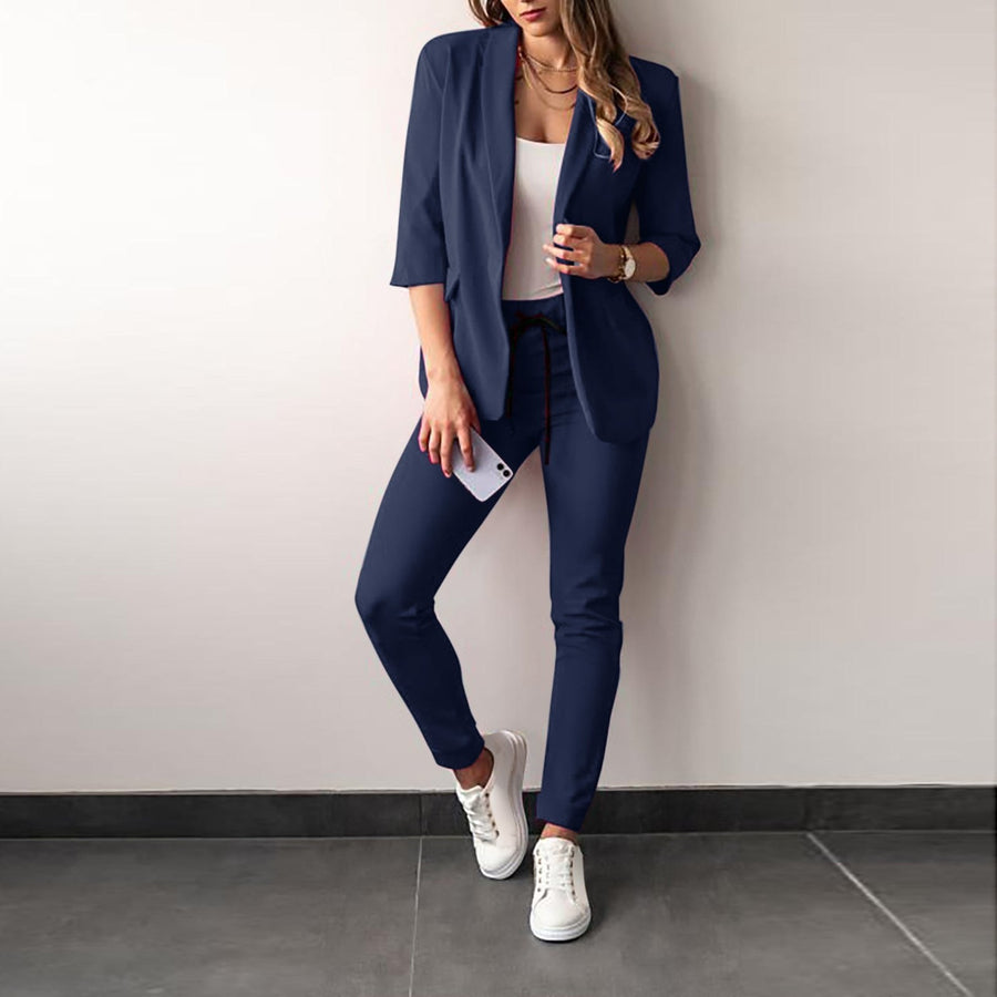 Louisa Elegant Blazer with Fitted in Indigo