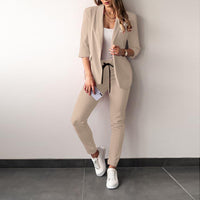 Louisa Elegant Blazer with Fitted in Khaki
