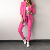 Louisa Elegant Blazer with Fitted in Magenta
