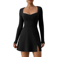 Louisa Elegant Mini Dress in Black