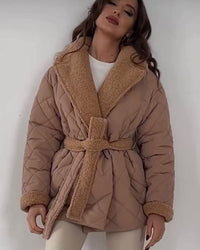 Louisa Jacket with Belted in Dark Brown