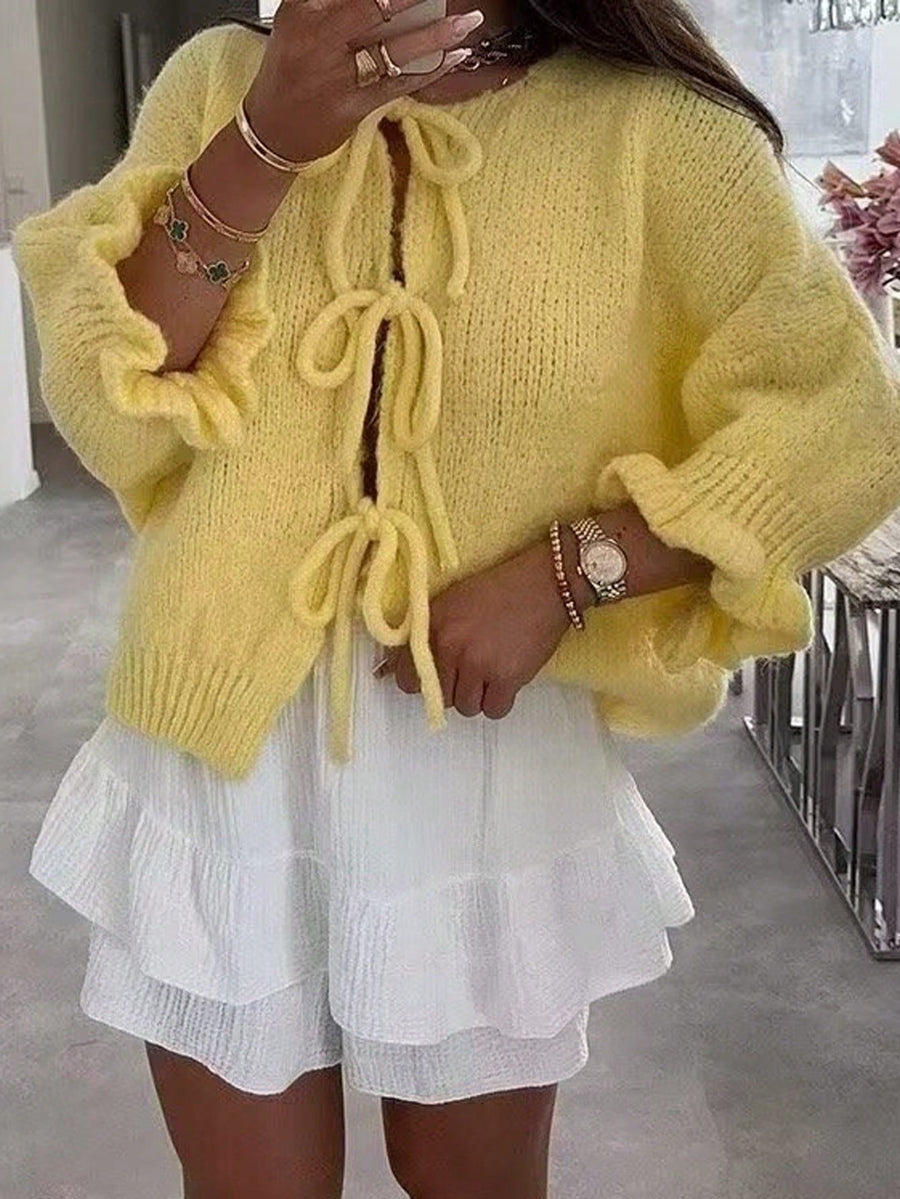 Louisa Knit Cardigan in Yellow