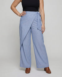 Louisa Linen Trousers with Striped