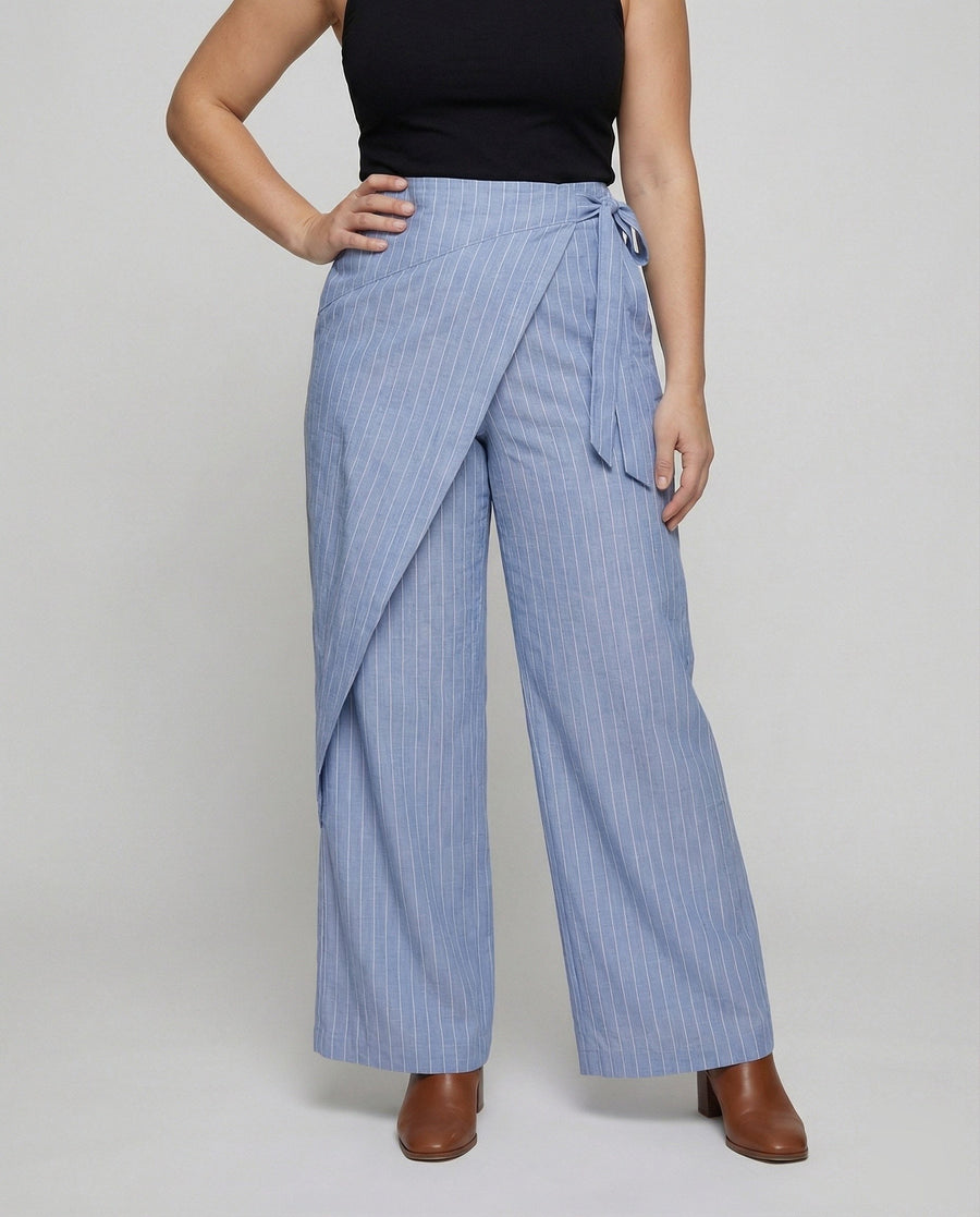 Louisa Linen Trousers with Striped