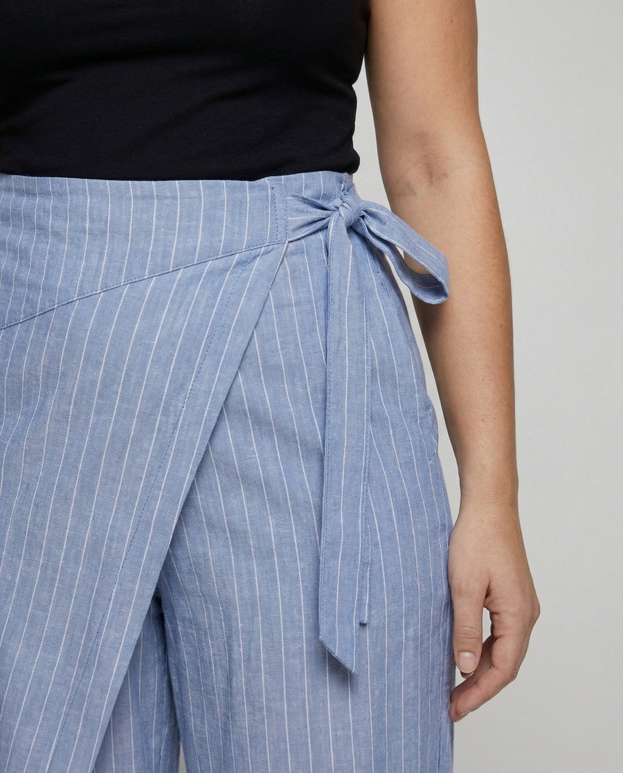 Louisa Linen Trousers with Striped
