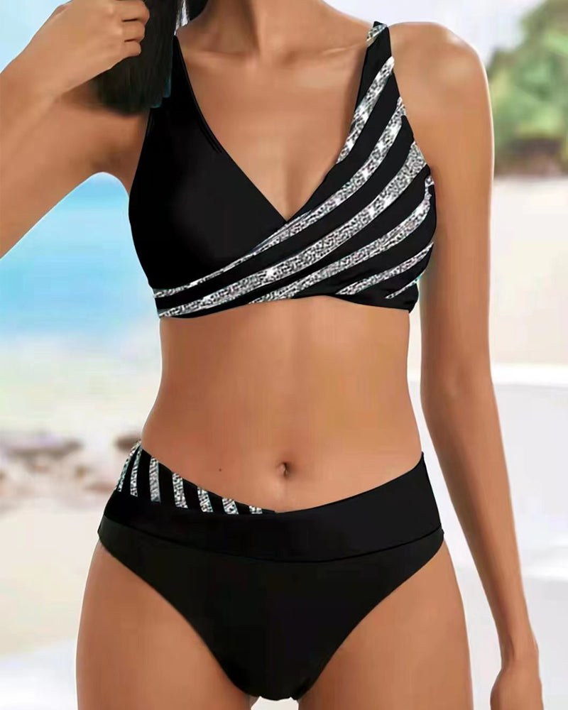 Louisa™ Printed Bikini in Warm Tones in Black