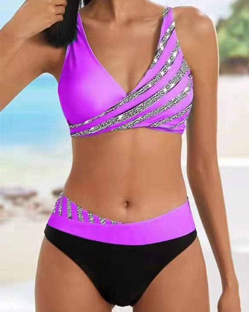 Louisa™ Printed Bikini in Warm Tones in Purple