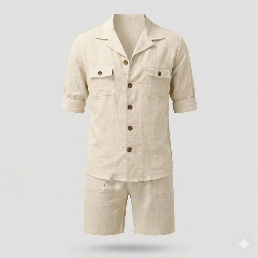 Lucas Elegant Linen Suit in White