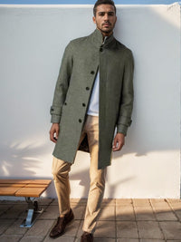 Lucas Trench Coat with Belted in Green