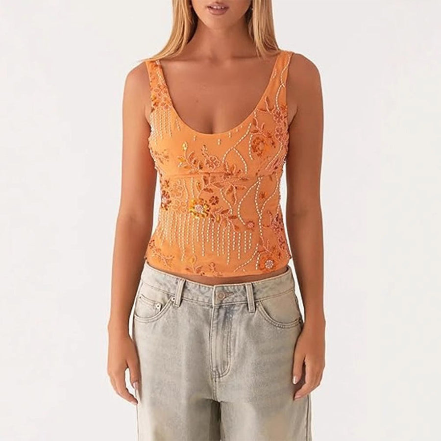 Lucia Elegant Top with Embroidery
