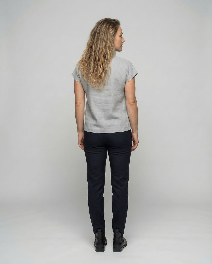 Lucia Linen Blouse with Button Front