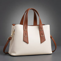 Lucia Pebbled Leather Tote in Cream