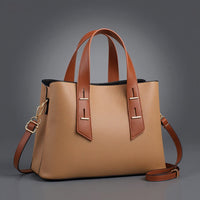 Lucia Pebbled Leather Tote in Sienna Brown