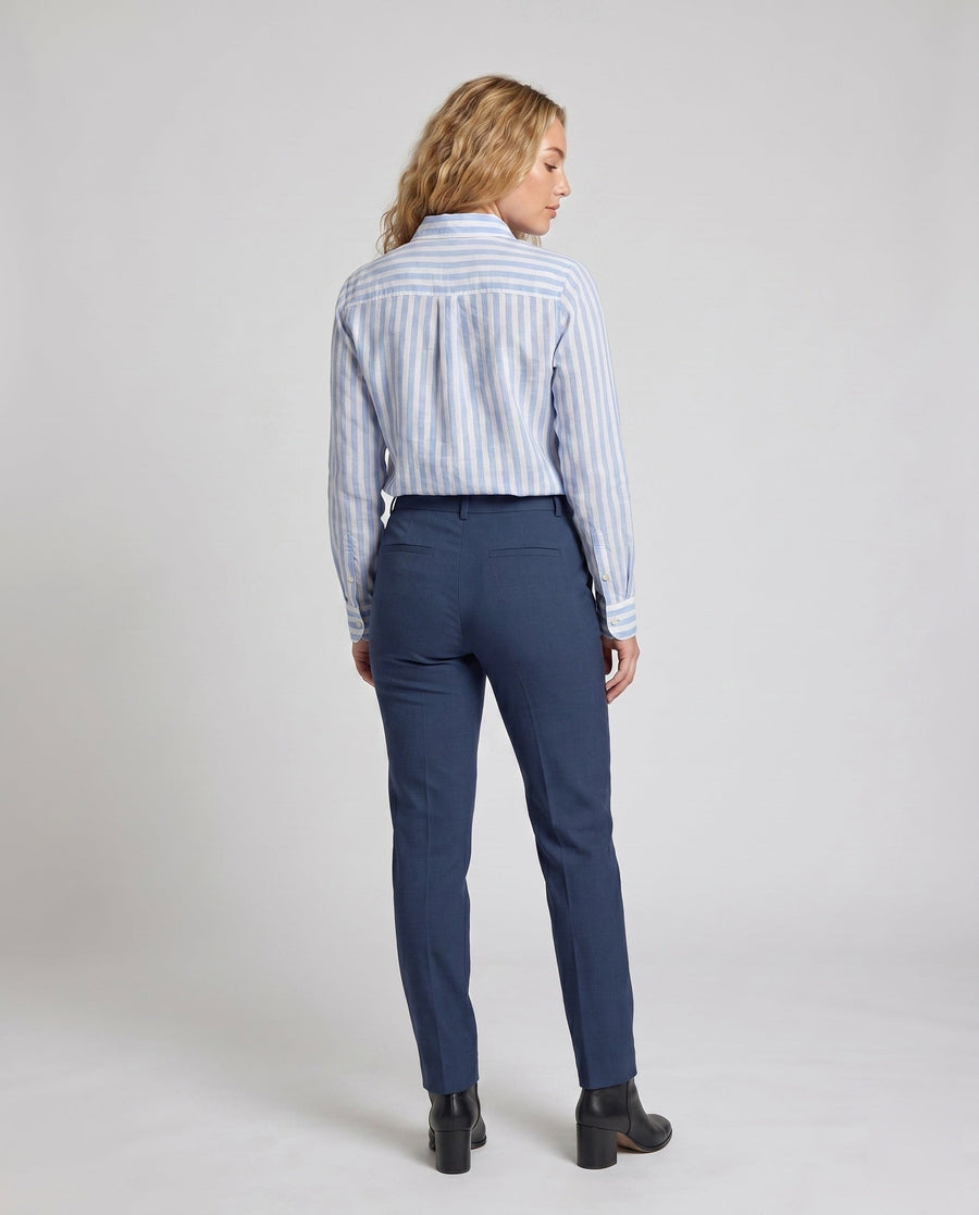 Lucille Casual Linen Blouse with Striped