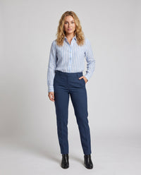 Lucille Casual Linen Blouse with Striped