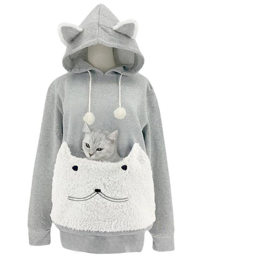 Lucille Hoodie with Hood in Light Grey